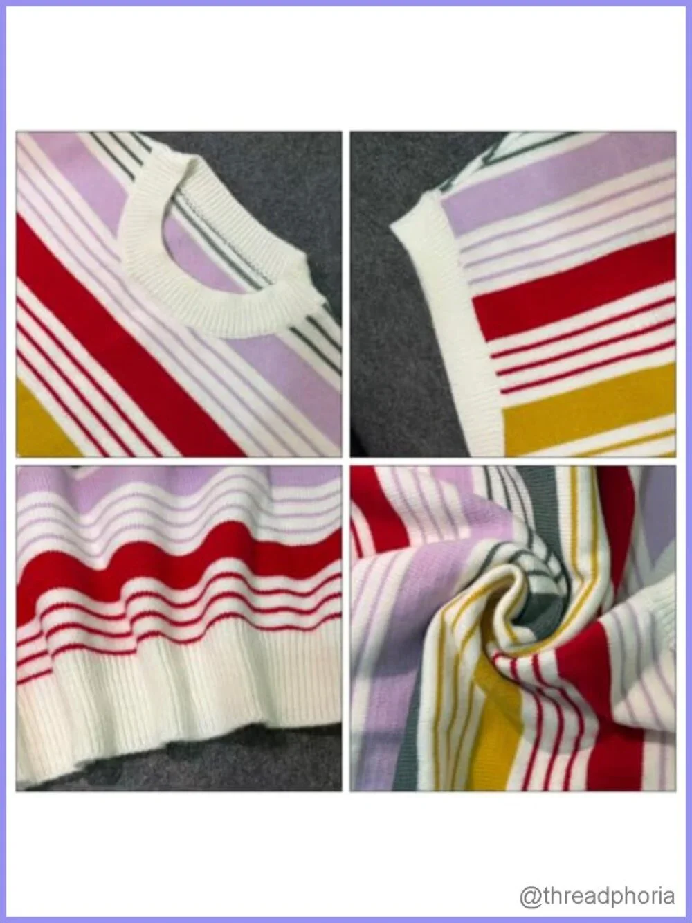Womens Knit Sweater Vest Crew Neck Cap Sleeve Striped Loose Casual Pullover